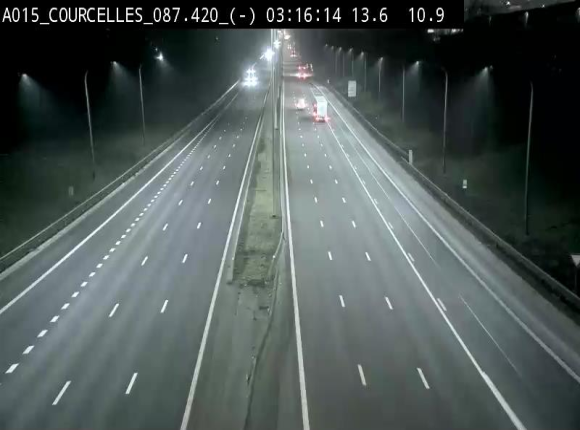 Webcam autoroute Belgique - Viesville - E42 direction Mons - BK 84.35