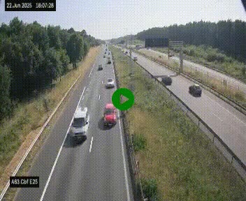 Webcam autoroute A63 en périphérie de Bordeaux au sud-est de la ville, en provenance du bassin d'Arcachon. Vue orientée vers Bordeaux