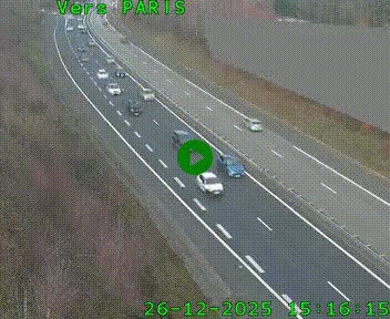 Caméra routière sur l'autoroute A20 à Saint-Pardoux-l'Ortigier, à la jonction avec l'A89. Vue orientée vers Paris