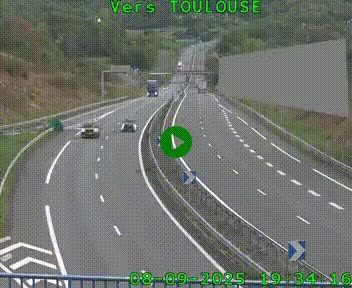 Caméra routière sur l'autoroute A20 à Noailles, en périphérie de Brive-la-Gaillarde. Vue orientée vers Toulouse