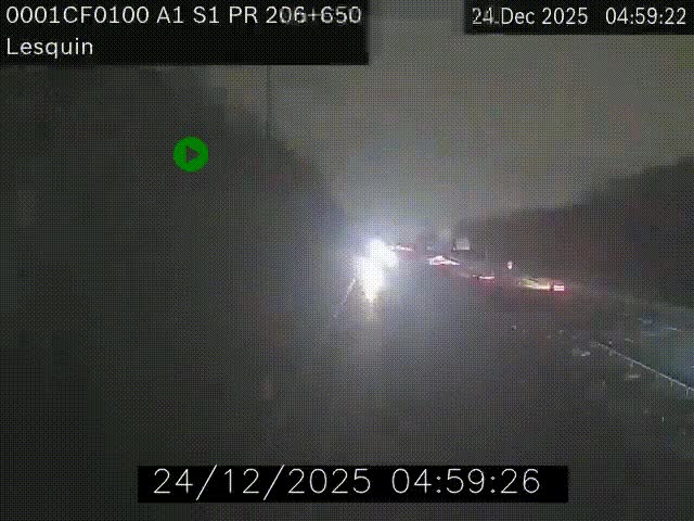 Webcam autoroute A1 à hauteur de Lesquin. Vue orientée vers Lille