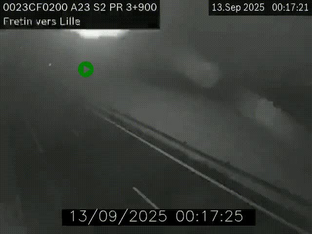Webcam autoroute A23 à hauteur de Fretin. Vue orientée vers Lille