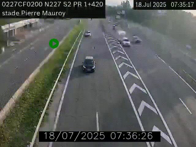 Webcam à hauteur du Stade Pierre Mauroy à Villeneuve d'Ascq sur la N227. Vue orientée vers Mons-en-Baroeul