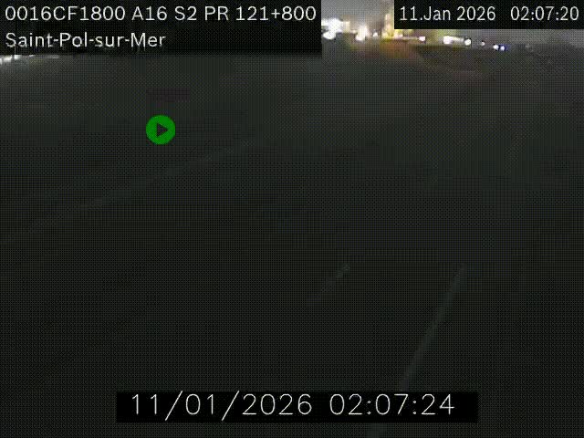 Webcam autoroute A16 à proximité de Dunkerque, à hauteur de la sortie Saint-Pol-sur-Mer. Vue orientée vers Calais