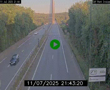 Webcam sur la N165 après le Pont de l'Iroise, à l'entrée de Brest