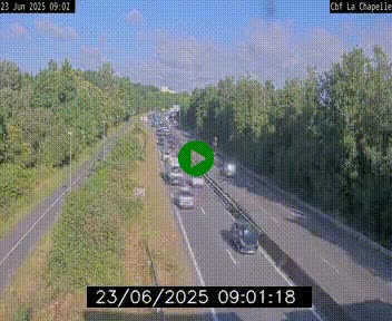 Webcam sur le périphérique de Nantes (N844) à hauteur de Porte de la Chapelle, au nord de la ville
