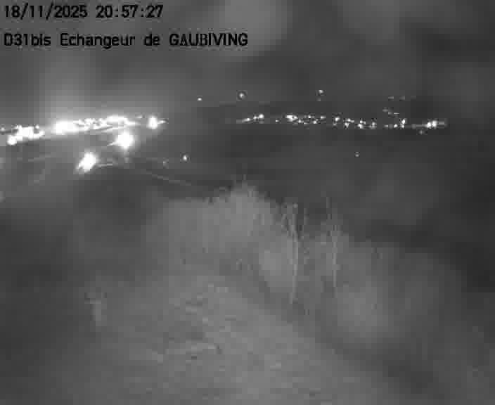 Dispositif d’observation sur D31bis (France) à Gaubiving, en direction de Sarreguemines, offrant une visualisation fiable des conditions de circulation.