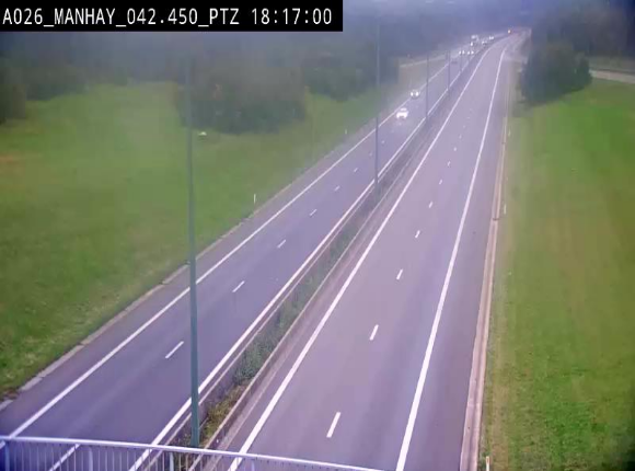 Webcam autoroute A26/E25 à hauteur de Manhay, à la jonction avec la N651 en direction de Liège - BK 42.4