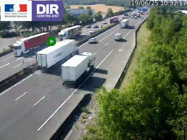 Caméra de circulation à Saint-Priest à la jonction entre l'A43 et l'A46 en direction de Marseille