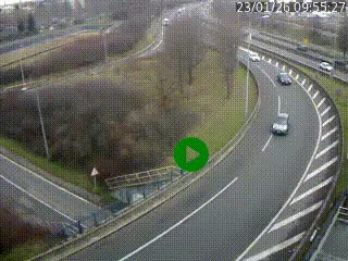 Caméra autoroute à la jonction entre l'A7 et la D301 (Boulevard urbain Sud de Lyon) à Feyzin, au sud de Lyon. Vue orientée vers Mions