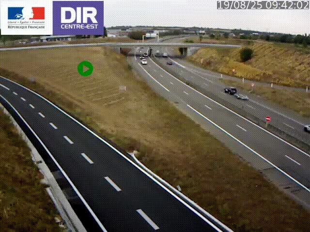 Webcam sur le contournement de Valence, sur la Nationale 7, caméra orientée vers Lyon