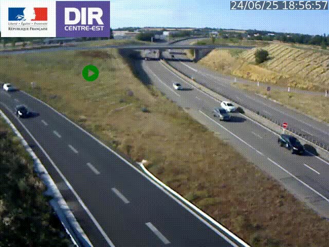 Webcam sur le contournement de Valence, sur la Nationale 7, caméra orientée vers Lyon