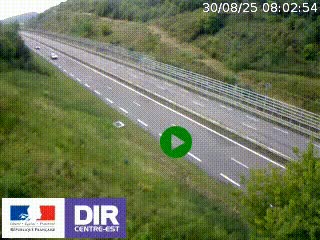 Webcam au niveau du col de Bois Clair à hauteur de Cluny sur la N79. Vue orientée vers Mâcon
