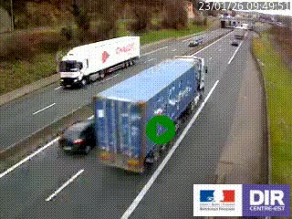 Caméra autoroutière sur l'A47 à hauteur de Givors, a proximité de Lyon. La webcam est orientée vers Lyon