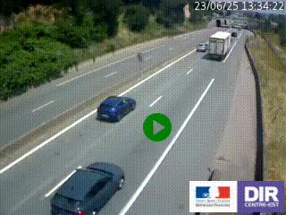 Caméra autoroutière sur l'A47 à hauteur de Givors, a proximité de Lyon. La webcam est orientée vers Lyon