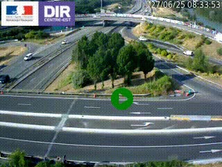 Webcam traffic à Grenoble-sud sur l'autoroute A480. Vue orientée vers l'entrée et la sortie de Grenoble