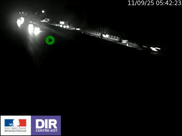 Caméra trafic à la jonction entre l'A46 (Rocade-est de Lyon) et l'A42 à hauteur de Vault-en-Velin en direction de Marseille