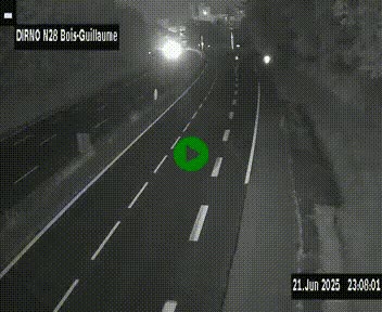 Webcam routière à hauteur de Bois-Guillaume en périphérie de Rouen. Vue orientée vers Rouen