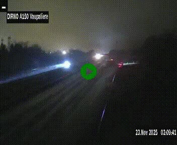 Webcam autoroute A150 à hauteur de La Vaupalière en périphérie de Rouen. Vue orientée vers Rouen