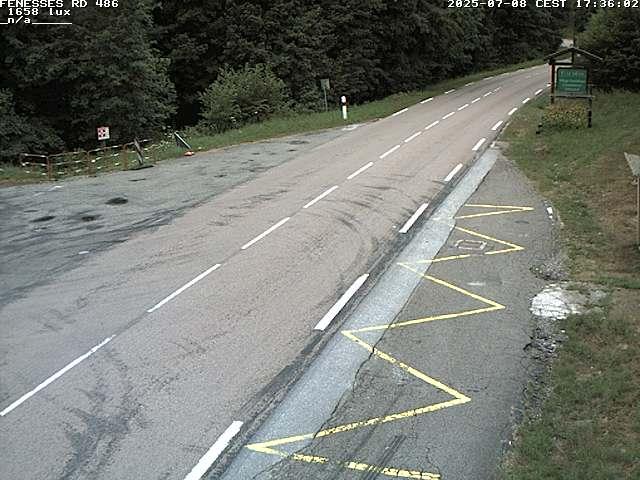 Webcam en haut du col des Fenesses, aussi appelé col du Ménil sur la D486 à 593 mètres d'altitude dans les Vosges