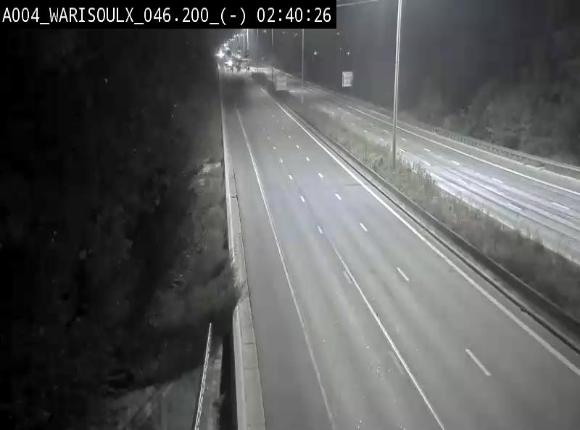 Webcam sur l'E411 à proximité de la jonction avec l'E42 à Warisoulx. Vue orientée vers le nord