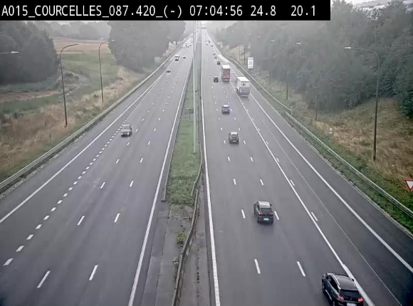 Webcam autoroute Belgique - Viesville - E42 direction Mons - BK 84.35