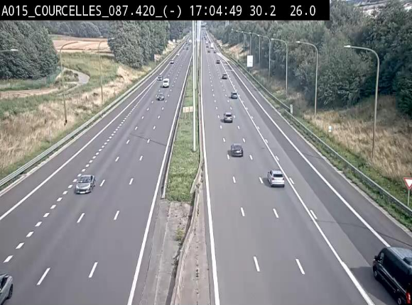 Webcam autoroute Belgique - Viesville - E42 direction Mons - BK 84.35