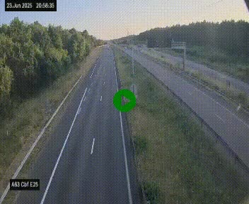 Webcam autoroute A63 en périphérie de Bordeaux au sud-est de la ville, en provenance du bassin d'Arcachon. Vue orientée vers Bordeaux
