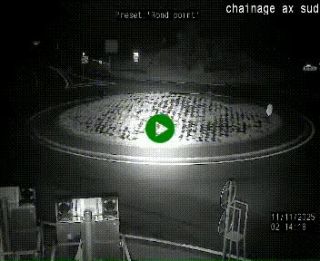 Webcam au nord d'Ax-les-Thermes au niveau de l'aire de chaînage de la N20. Vue orientée vers les Pyrénées, en direction de Pas de la Case