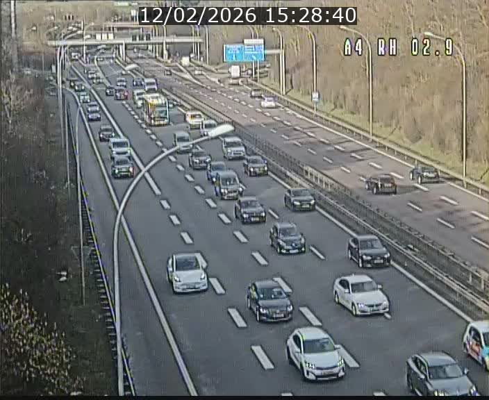 Webcam traffic A4 Luxembourg - BK 2.9 - Croix de Cessange (direction Luxembourg)