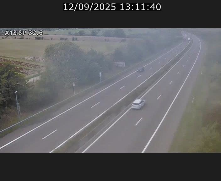 Webcam info trafic A13 à hauteur de Mondorf-les-bains. Vue orientée vers Altwies