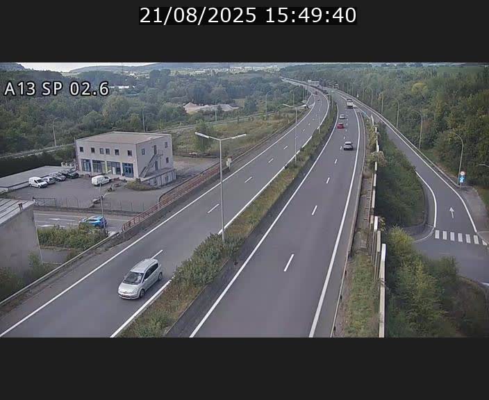 Traffic live webcam Luxembourg Sanem - A13 direction Pétange - BK 2.6