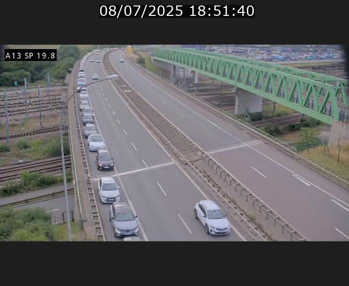 Traffic live webcam Luxembourg Croix de Bettembourg - A13 direction Esch-sur-Alzette - BK 19.8