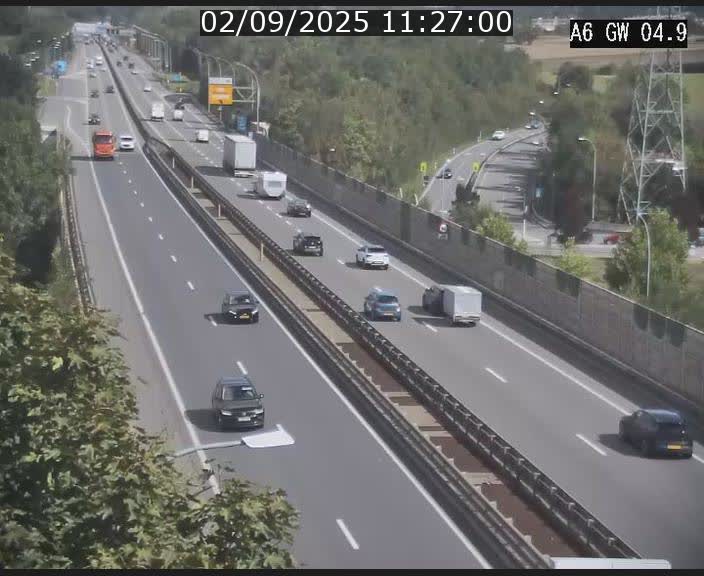 Traffic live webcam Luxembourg Croix de Cessange - A6 - BK 4.9 - direction Belgique