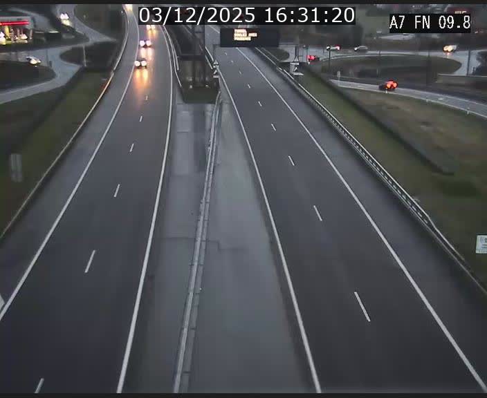 Caméra trafic Luxembourg - A7, Tunnel Gousselerbierg, sortie sud, direction rond-point Lorentzweiler (BK 9.9)