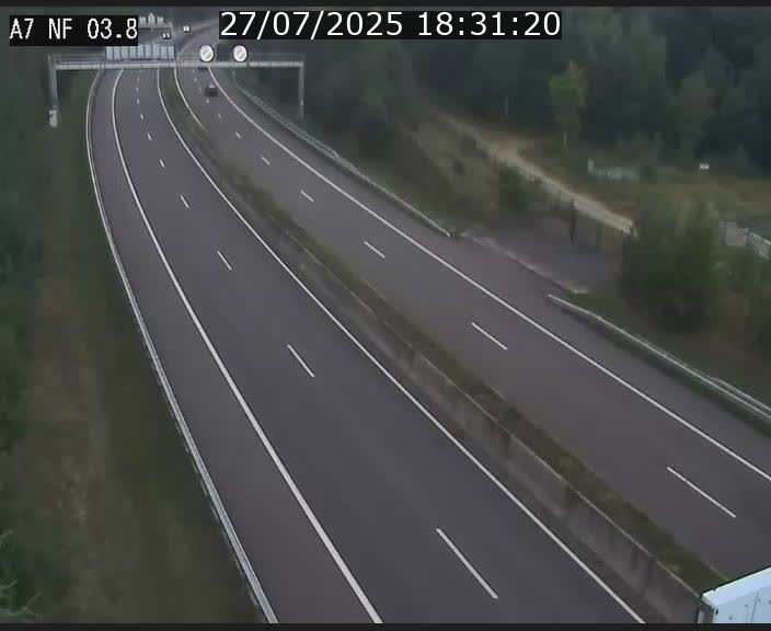 Webcam autoroute A7 au Luxembourg à la sortie du Tunnel Stafelter vers le Nord