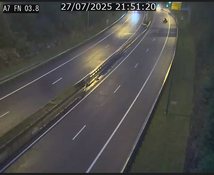 Caméra autoroute Luxembourg A7 - Passage à gibier Rëngelbour - direction Tunnel Stafelter
