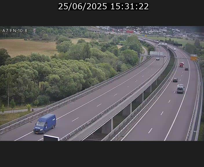 Caméra trafic Luxembourg - A7, Tunnel Gousselerbierg, sortie sud, direction rond-point Lorentzweiler (BK 10.8)