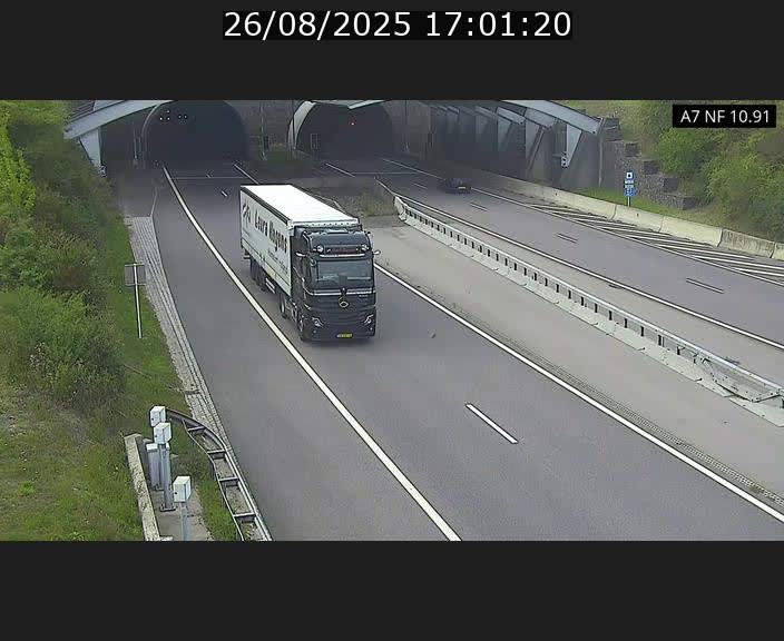 Caméra trafic Luxembourg - A7, Tunnel Gousselerbierg, entrée sud, direction Mersch
