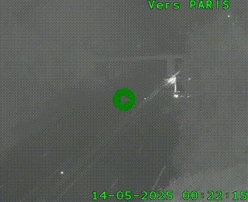 Caméra routière sur l'autoroute A20 au nord de Limoges, à la jonction avec la N520. Vue orientée vers Paris