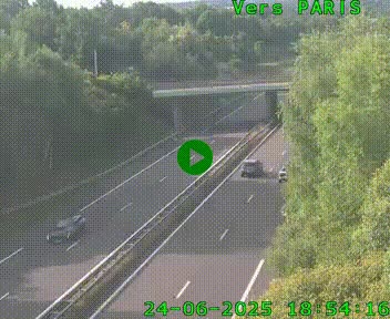 Caméra routière sur l'autoroute A20 au nord de Limoges, à la jonction avec la N520. Vue orientée vers Paris