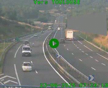 Caméra routière sur l'autoroute A20 à Noailles, en périphérie de Brive-la-Gaillarde. Vue orientée vers Toulouse