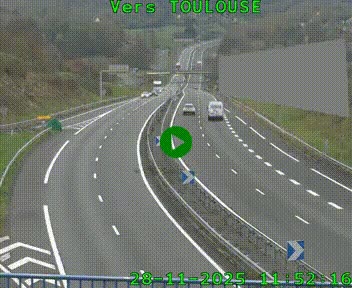 Caméra routière sur l'autoroute A20 à Noailles, en périphérie de Brive-la-Gaillarde. Vue orientée vers Toulouse