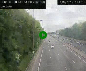 Webcam autoroute A1 à hauteur de Lesquin. Vue orientée vers Lille