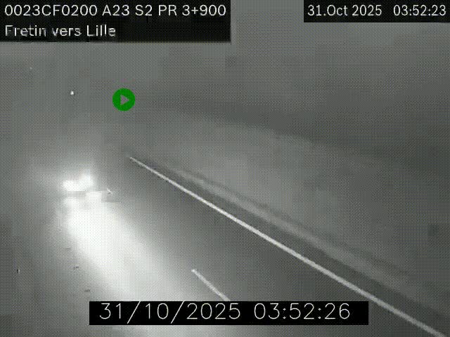 Webcam autoroute A23 à hauteur de Fretin. Vue orientée vers Lille