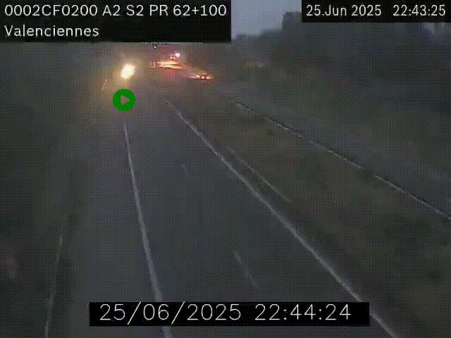 Webcam autoroute A2 à Valenciennes. Vue orientée vers Maubeuge et Mons (Belgique)