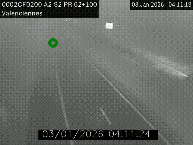 Webcam autoroute A2 à Valenciennes. Vue orientée vers Maubeuge et Mons (Belgique)
