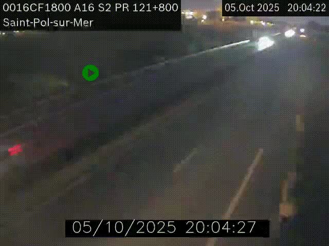 Webcam autoroute A16 à proximité de Dunkerque, à hauteur de la sortie Saint-Pol-sur-Mer. Vue orientée vers Calais
