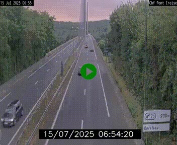 Webcam sur la N165 après le Pont de l'Iroise, à l'entrée de Brest