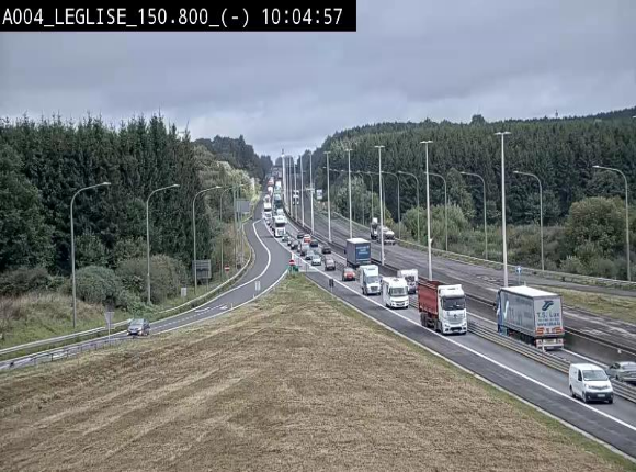 Webcam E411 dans la Côte de Léglise. Vue orientée vers Bruxelles
